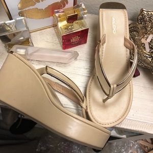 Like New Aldo Wedge Sandals / Flip Flops